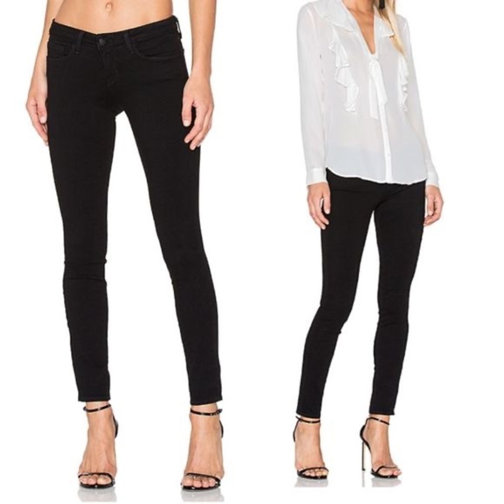 L'AGENCE Chantal Low-Rise Skinny Jeans Black NWT Size 28 Versatile